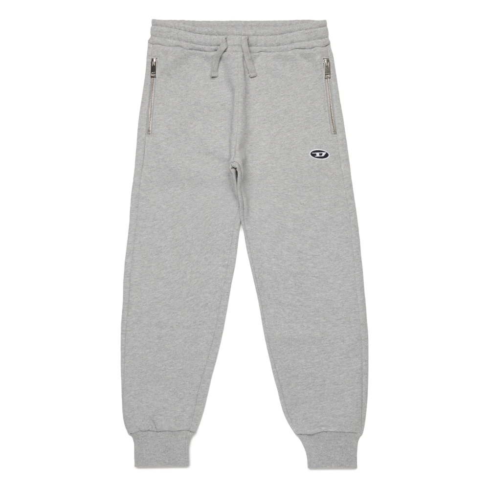 Diesel Boys Gray Fleece Jogger Trousers With Zip - Sweatpants - 10 Y - Kids