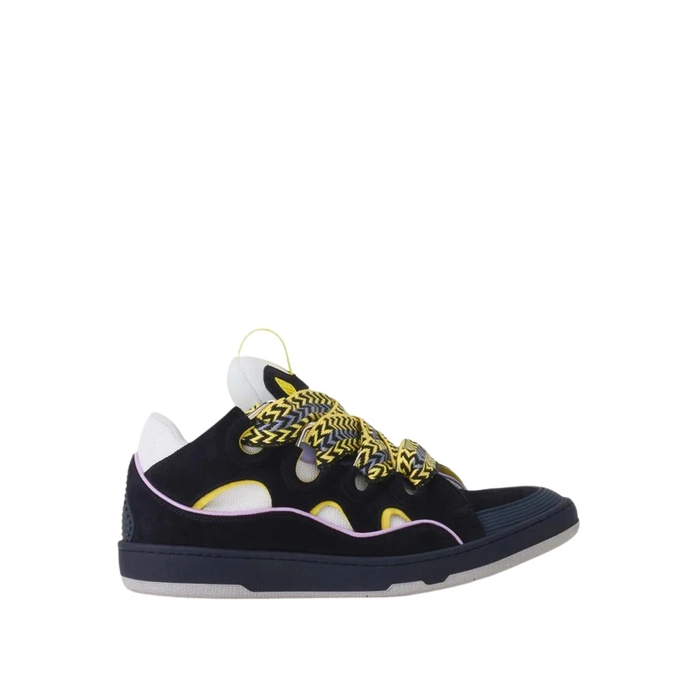 Lanvin Curb Leather Sneakers Dames Schoenen Blauw