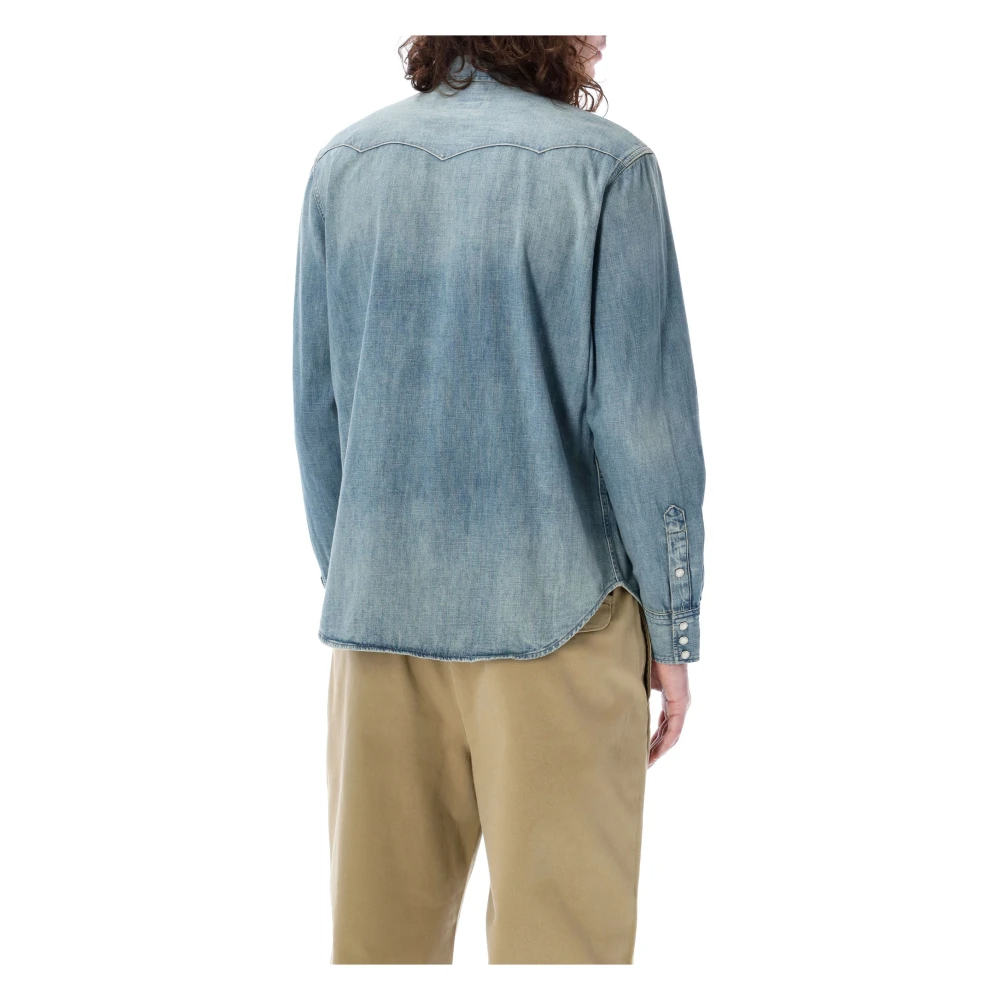 Ralph Lauren Western Shirt Blue Heren