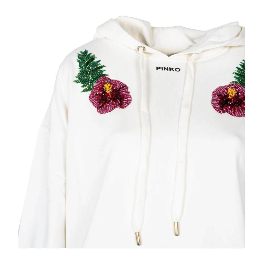 pinko Hoodie met pailletten White Dames