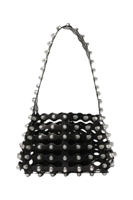 Studded Läder Crossbody Väska