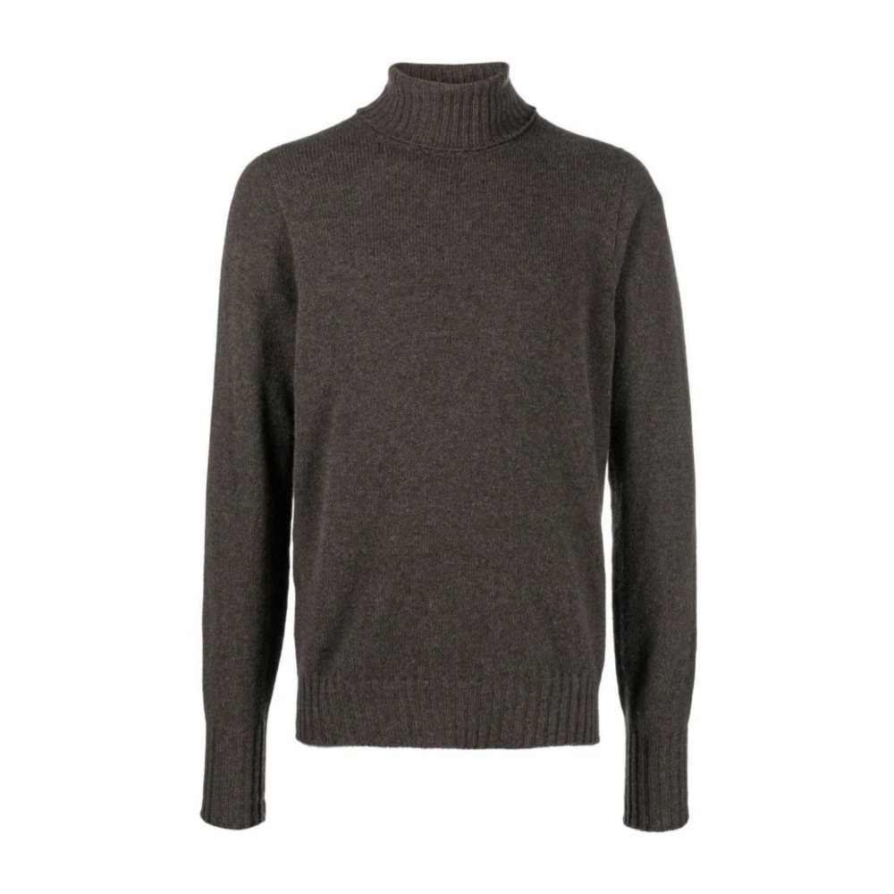 Drumohr Taupe Grijs Lamswol Rolhals Trui Gray Heren