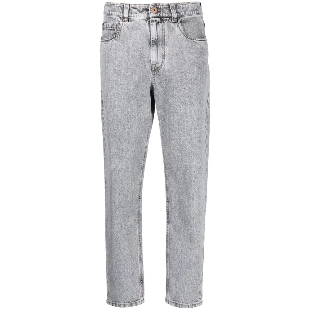 BRUNELLO CUCINELLI Lichtgrijze Acid Wash Jeans Gray Dames