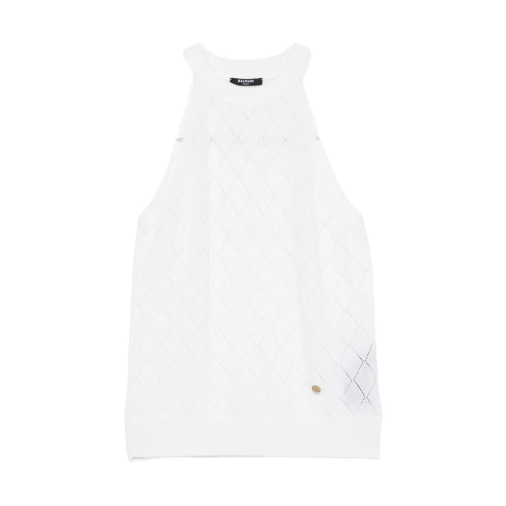 Balmain Donna Bianco - Top A Maglia Senza Maniche - Tops - M