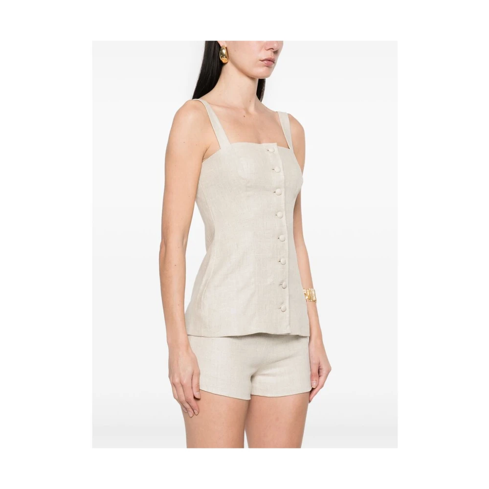 Faithfull the Brand Beige Waistcoat met materialen Beige Dames