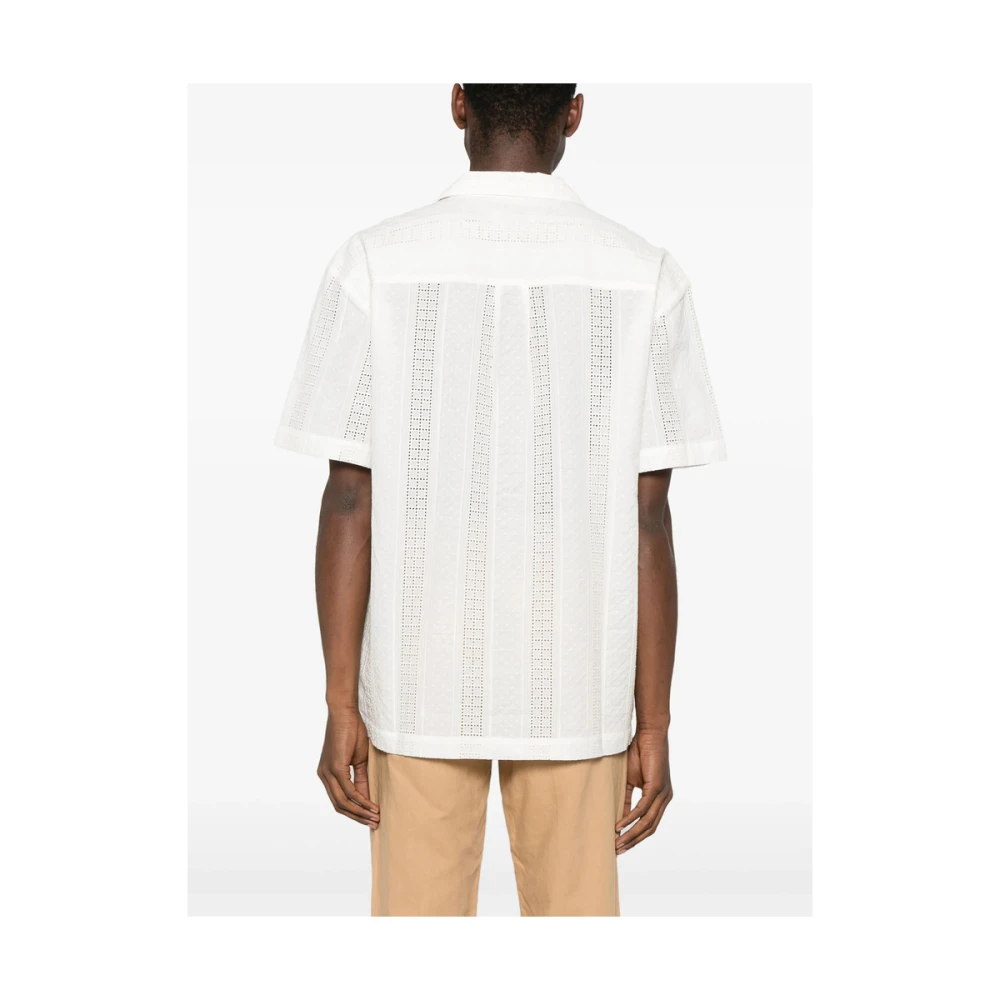 Maison Labiche Witte Camp Kraag Shirt Korte Mouwen White Heren
