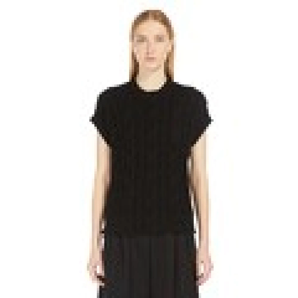 Max Mara Boxy Katoen Vlecht Gilet Black Dames