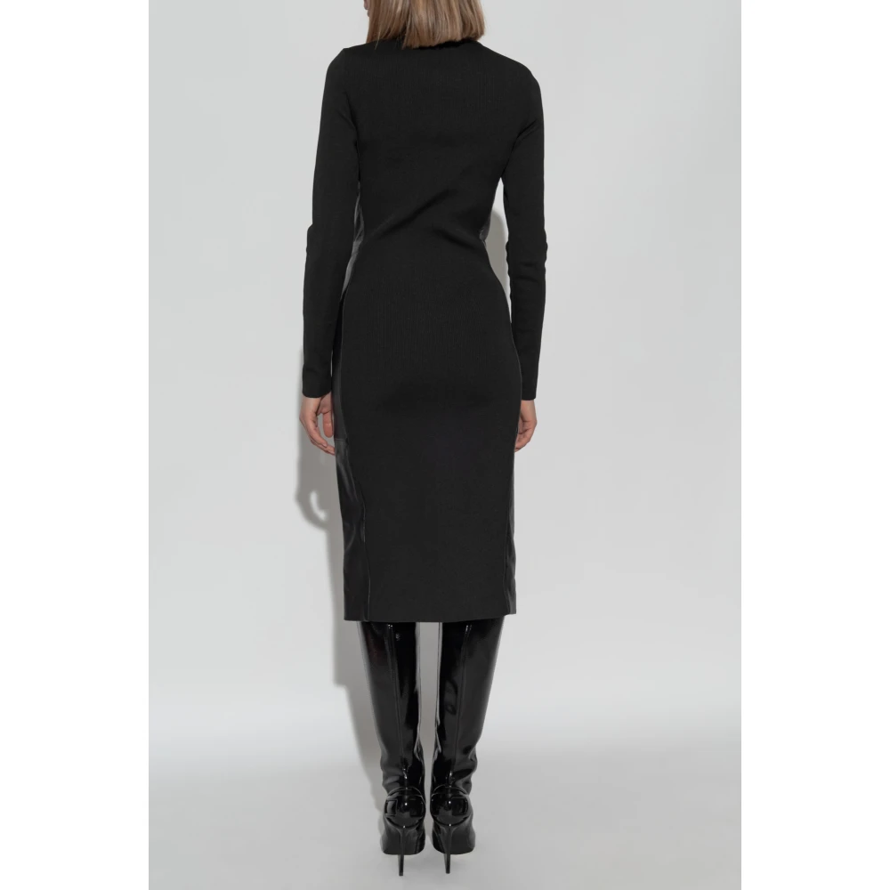 Diesel Leren jurk L-Ola Black Dames