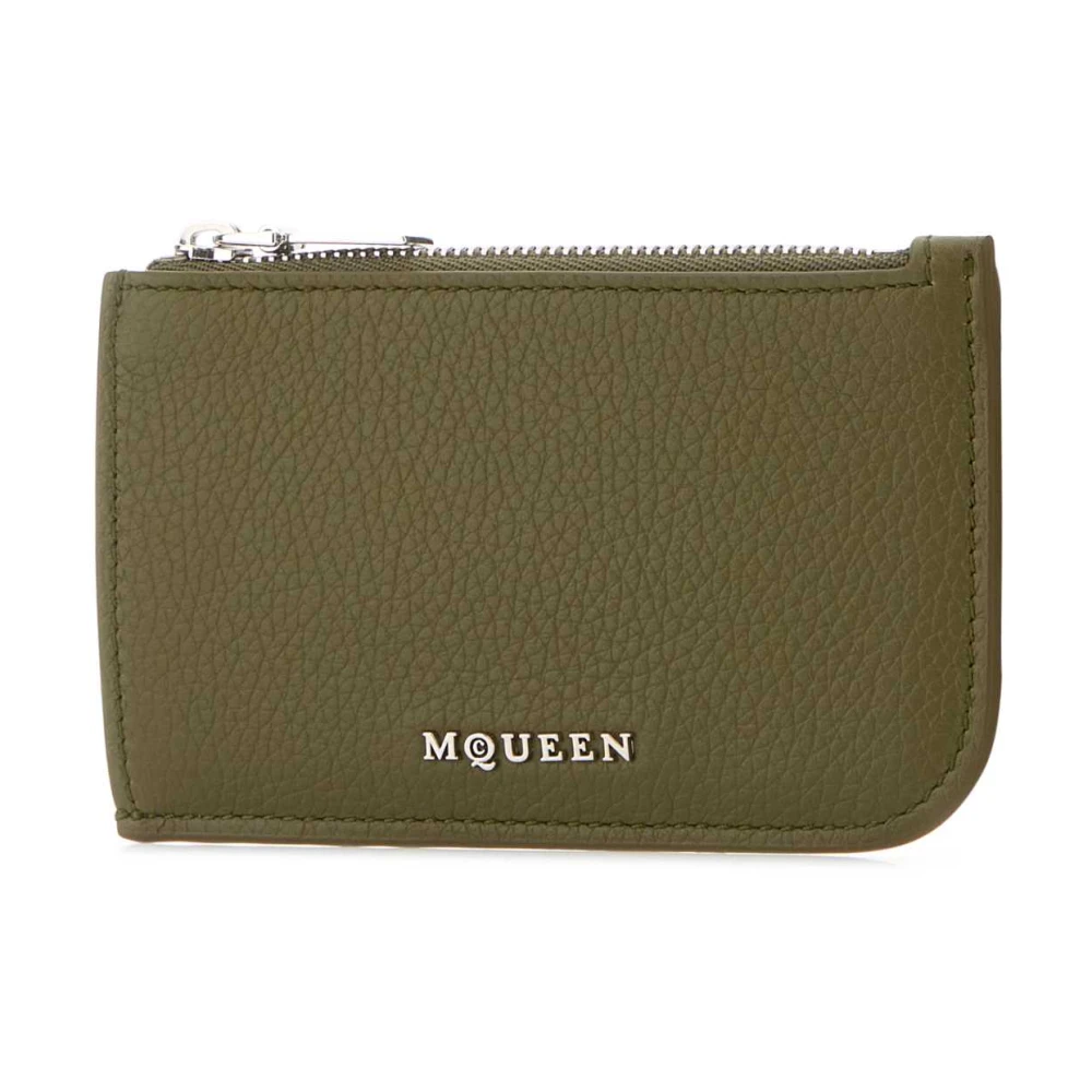 alexander mcqueen Stijlvolle Army Green Leren Kaarthouder Green Heren