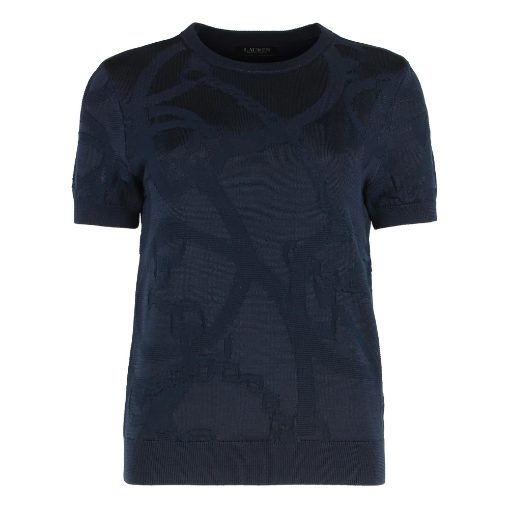 Ralph Lauren Blå Belting-Motif Kortärmad Tröja