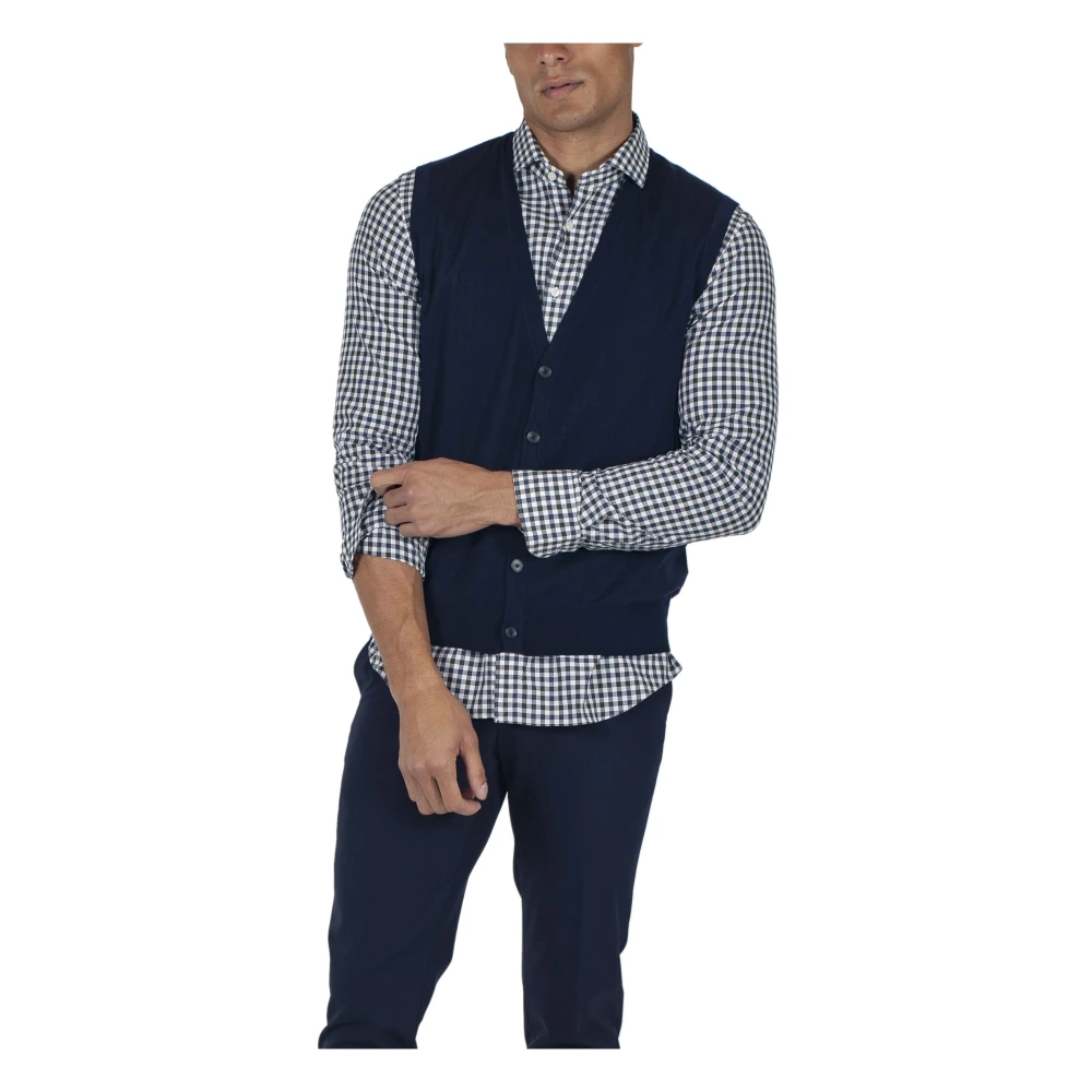 Z Zegna Merino Gebreid Vest Black Heren