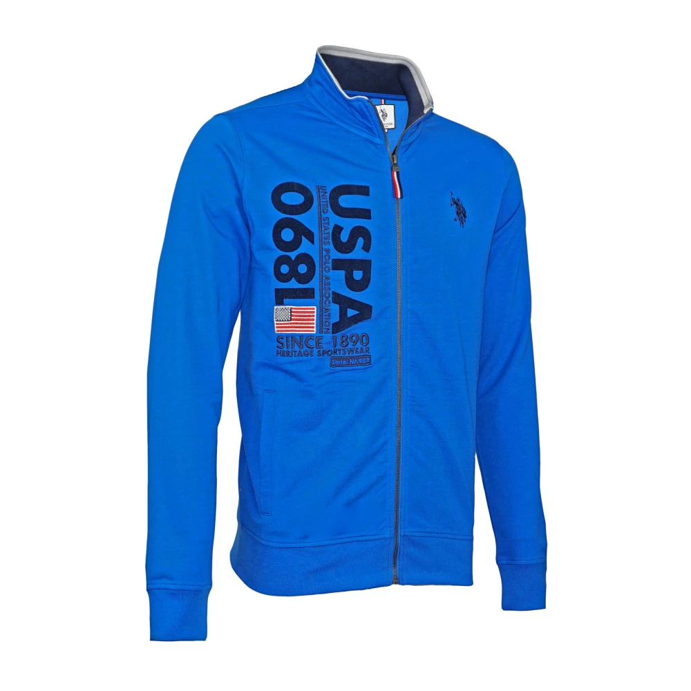 U.s. Polo Assn. Heren Sweatjacket met Rits Stijlvolle Jas Blue Heren