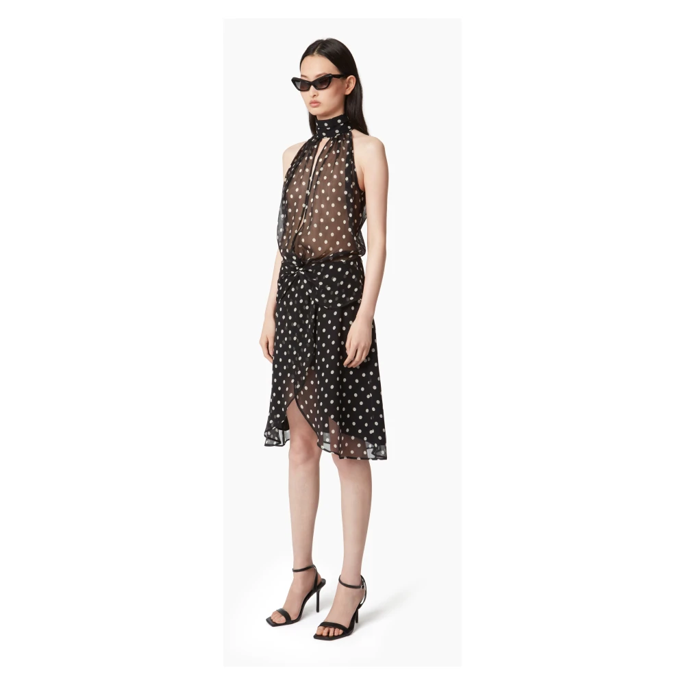Nina Ricci Halterjurk MET Strik Black Dames