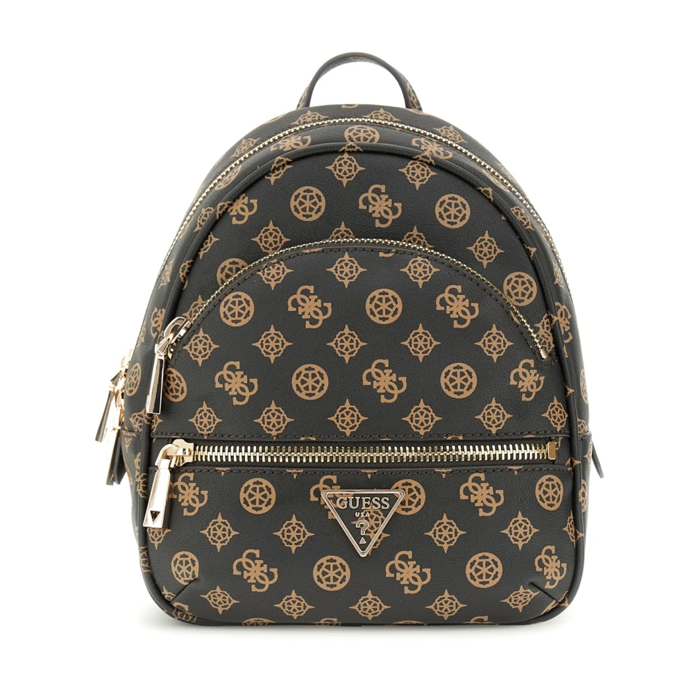 Guess Women's Brown Mocha Logo Handbag Shoulder Bag - Backpacks - One Size - Bags
