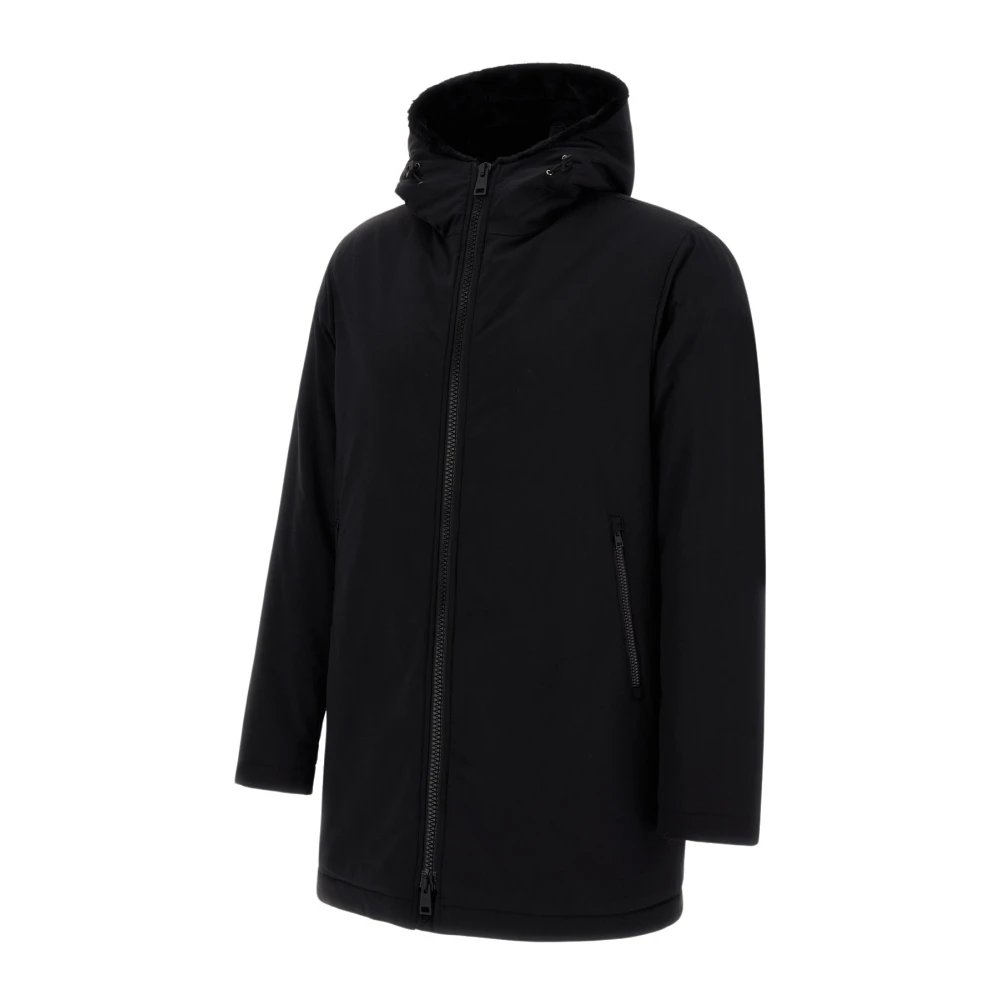 Herno Parka met bont gevoerd en capuchon Black Heren