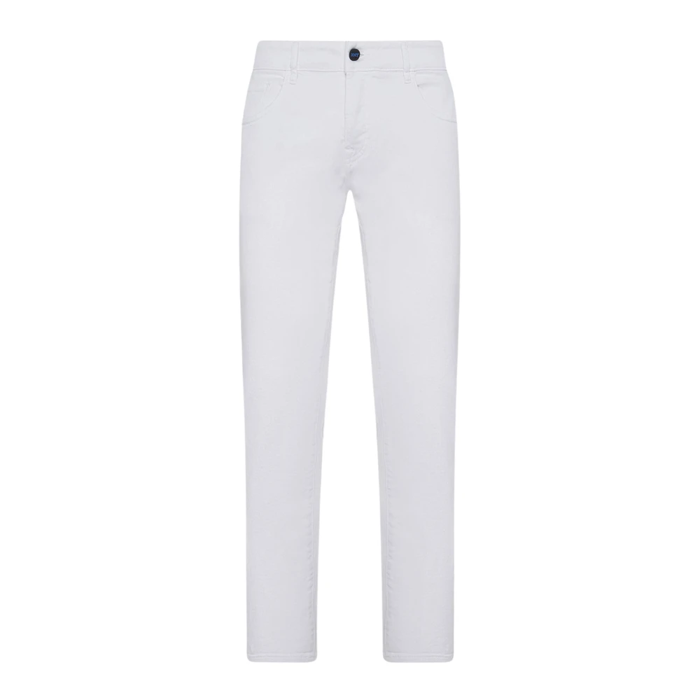 Kiton Slim Fit Witte Denim Jeans White Heren