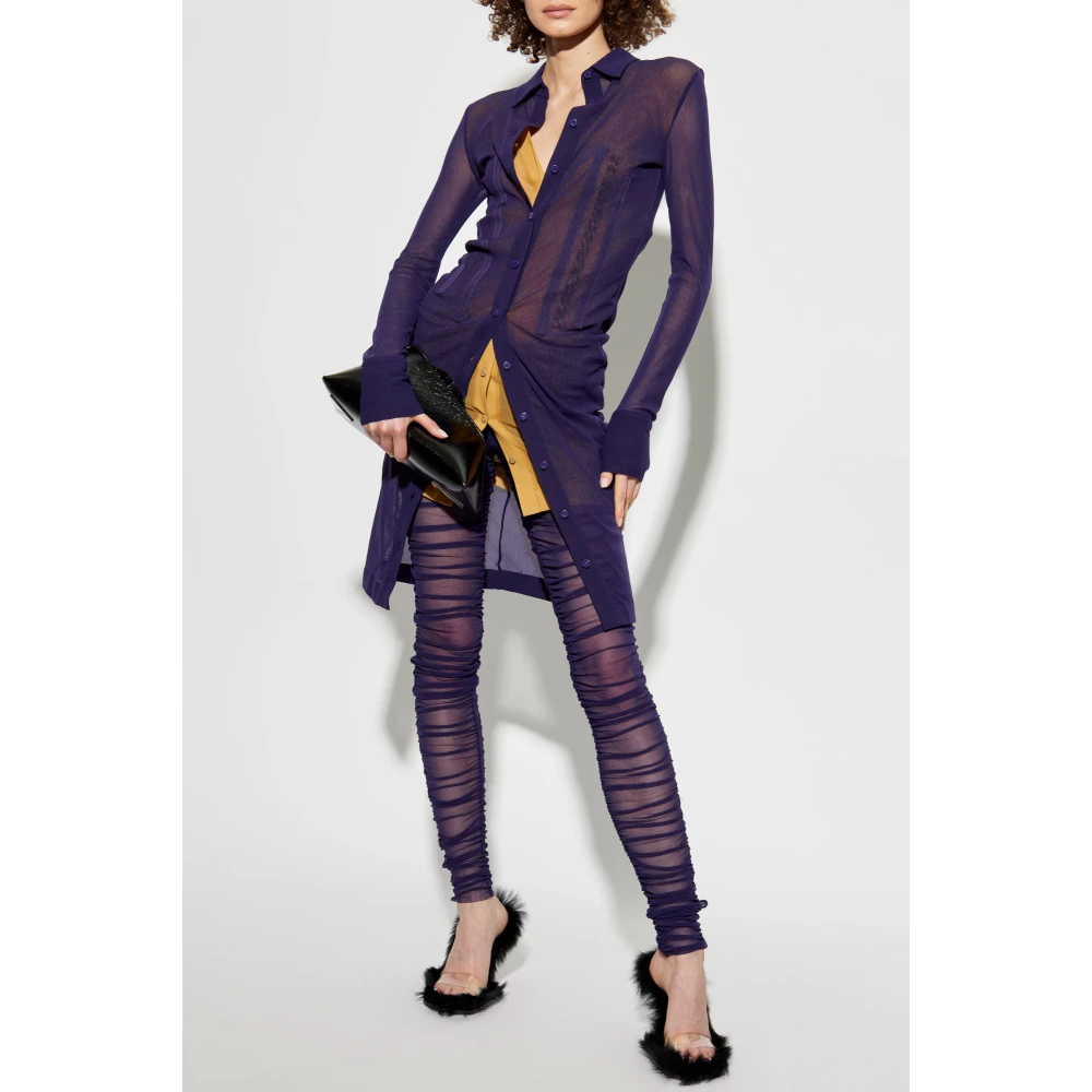 The Attico Jurk met kraag Purple Dames