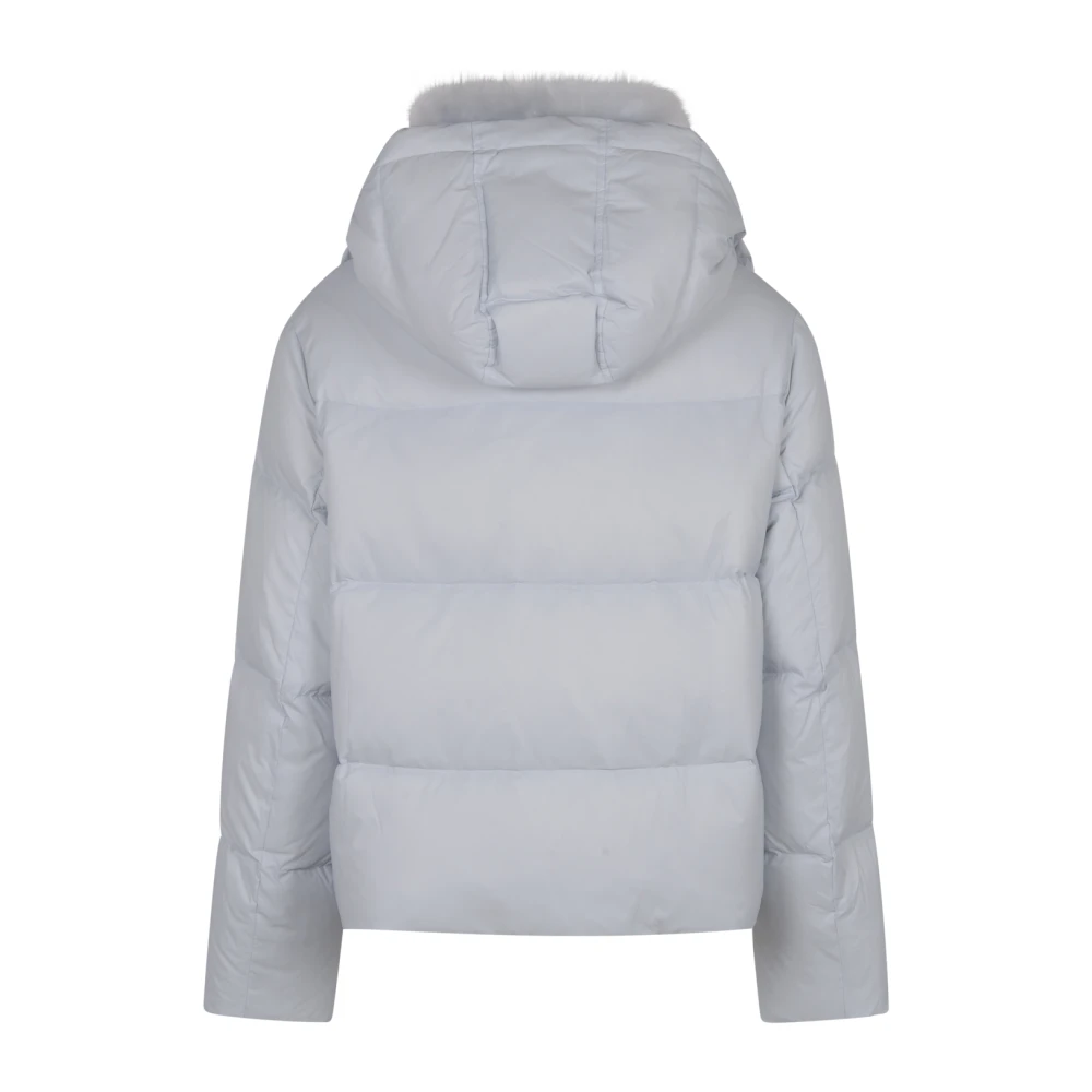 Yves Salomon Blauwe Jassen met Doudoune Stijl Blue Dames
