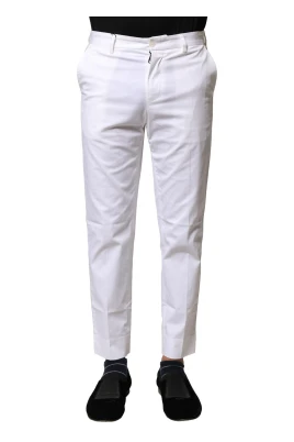 Vita Bomull Logo Tapered Byxor