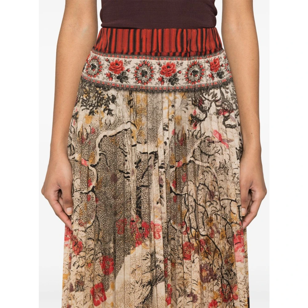 Pierre-Louis Mascia Grafische Print Elastische Taille Bruine Rok Multicolor Dames