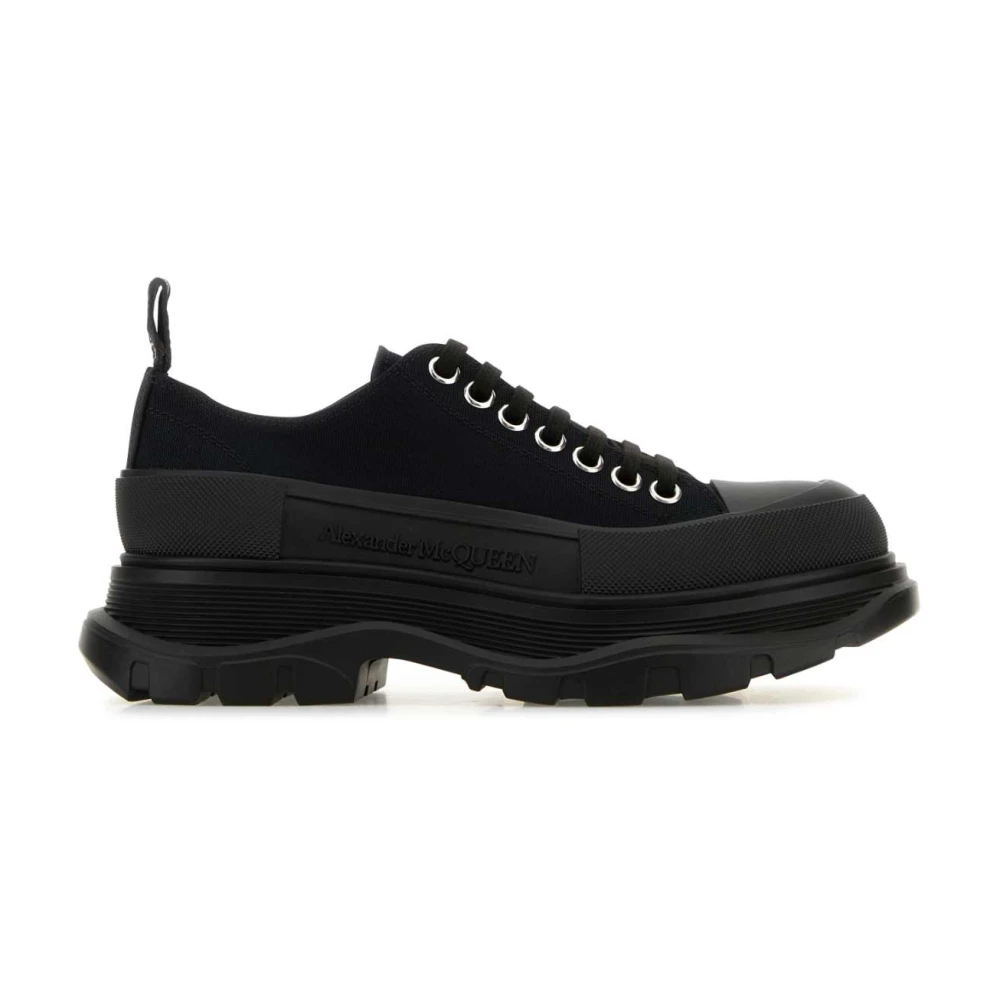 Alexander Mcqueen Women's Black Sneakers, 4 Uk, Canvas Tread Slick Trainers
