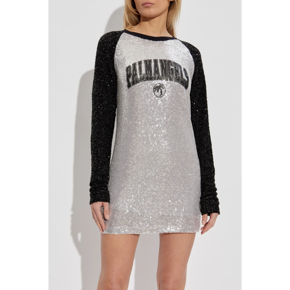 Palm Angels Paillettenjurk Gray Dames