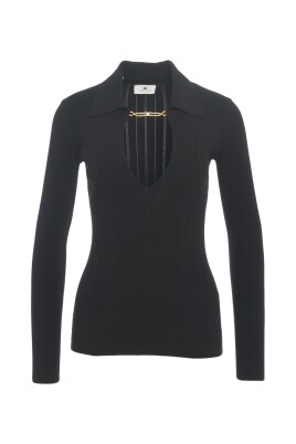 ribbed-v-neck-sweater-with-chain-detail