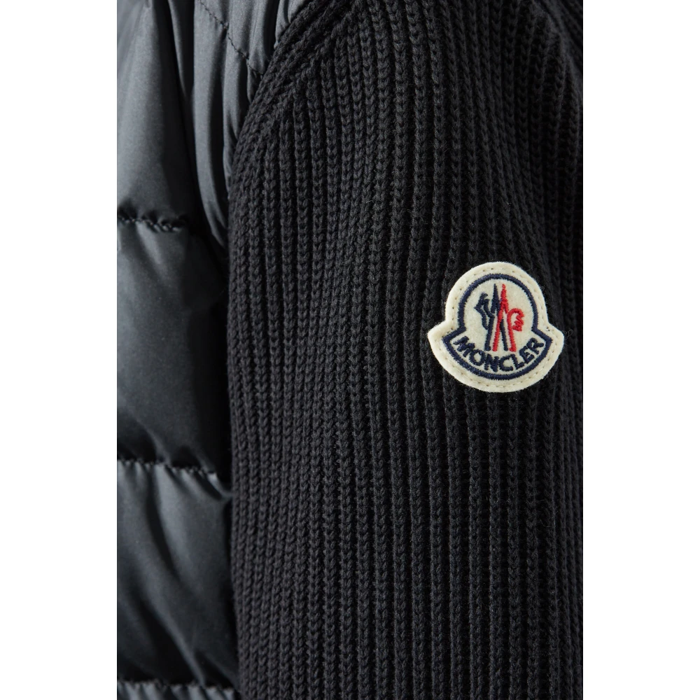 Moncler Vest met dons inzetstuk Black Heren
