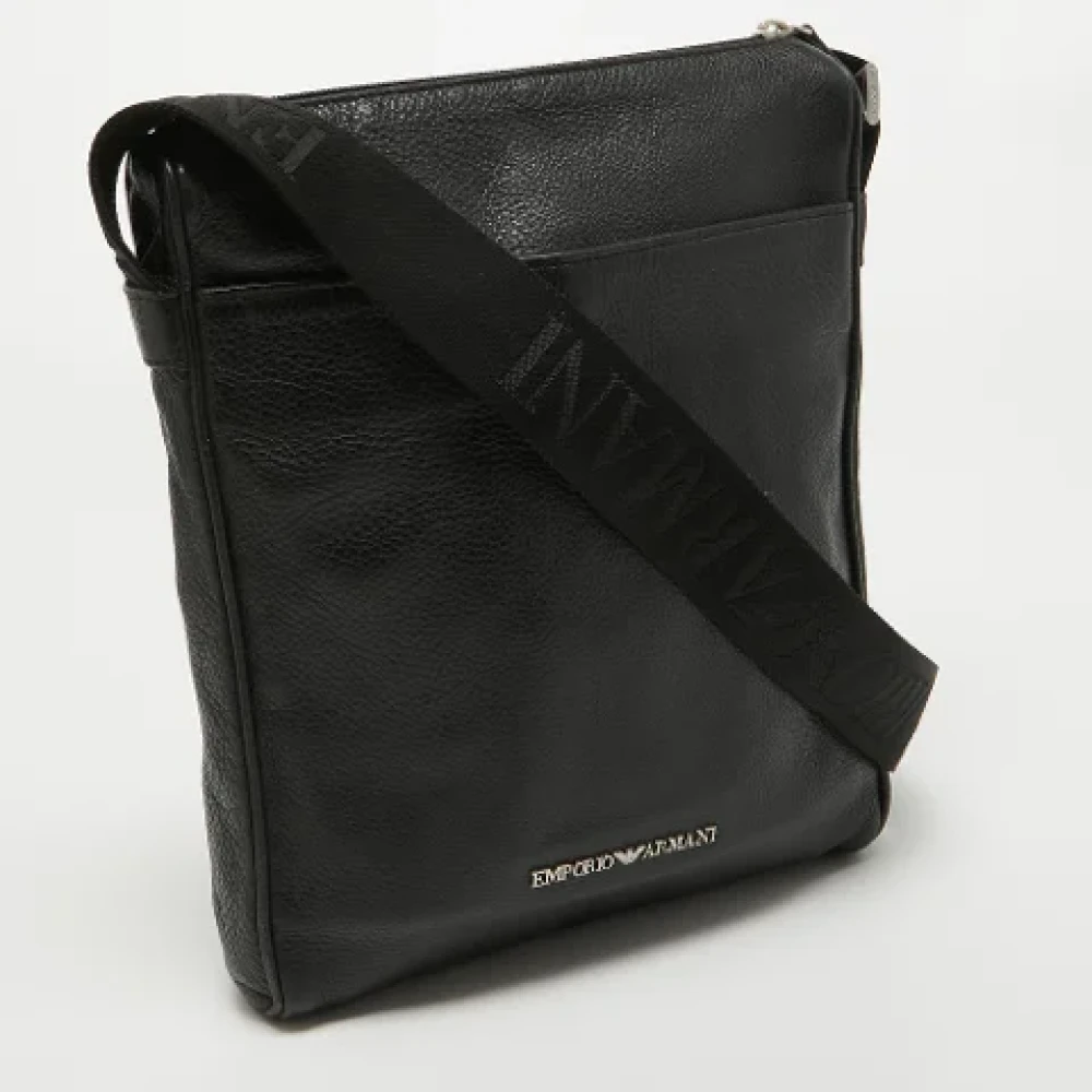 Armani Pre-owned Leather shoulder-bags Black Dames