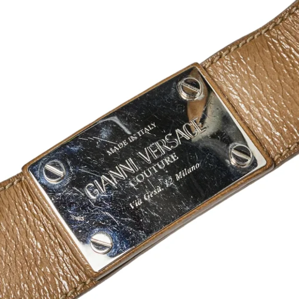 Versace Pre-owned Leather belts Beige Dames