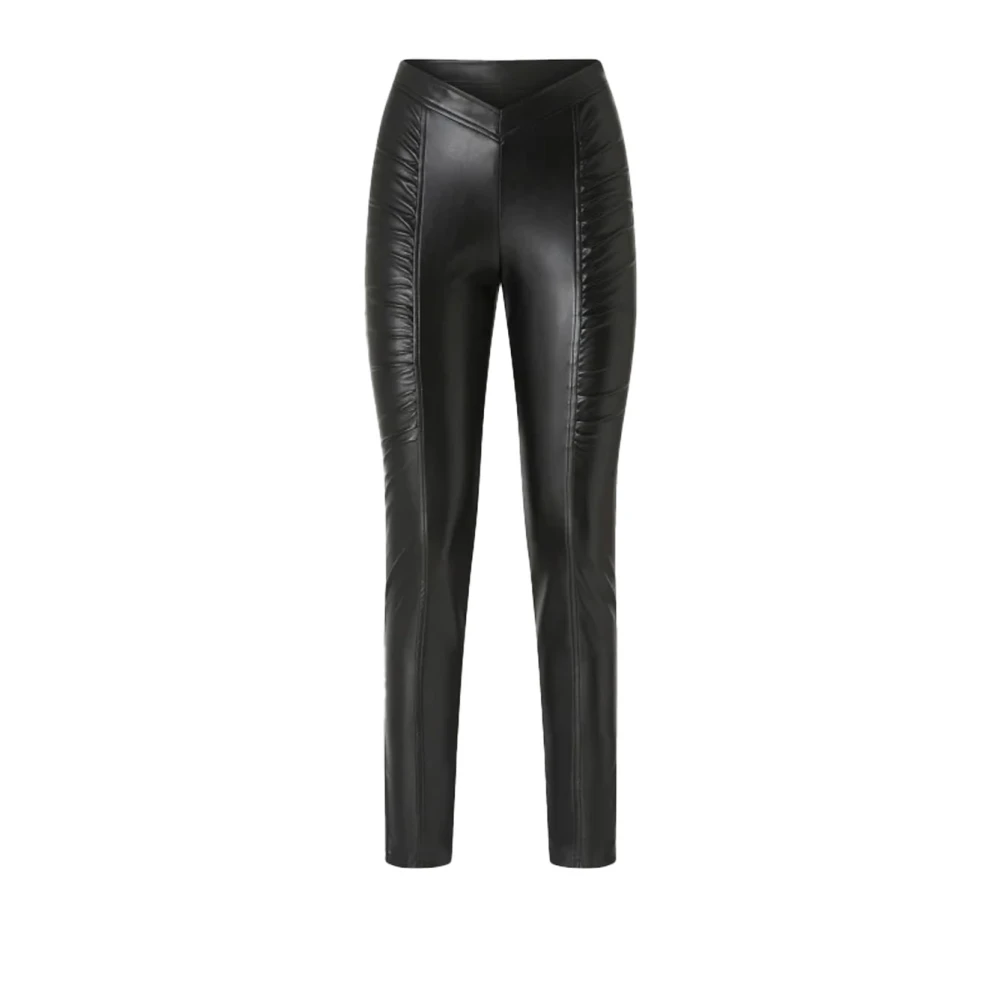 Pinko Women's Black Leather-Effect Stretch Leggings - Leggings - L - Trousers