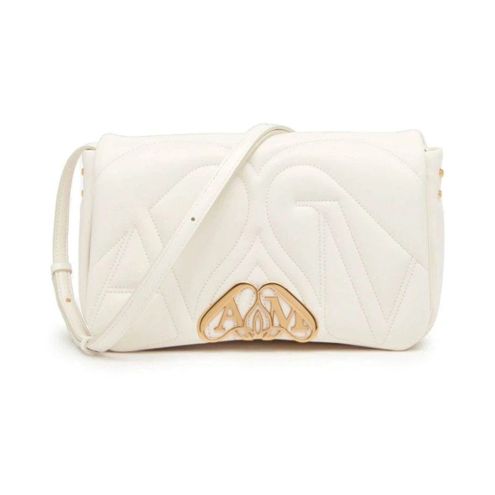 alexander mcqueen Gewatteerde Witte Seal Schoudertas White Dames
