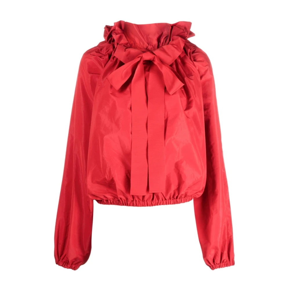 Patou Rode Puffball Top met Pussy-Bow Kraag Red Dames