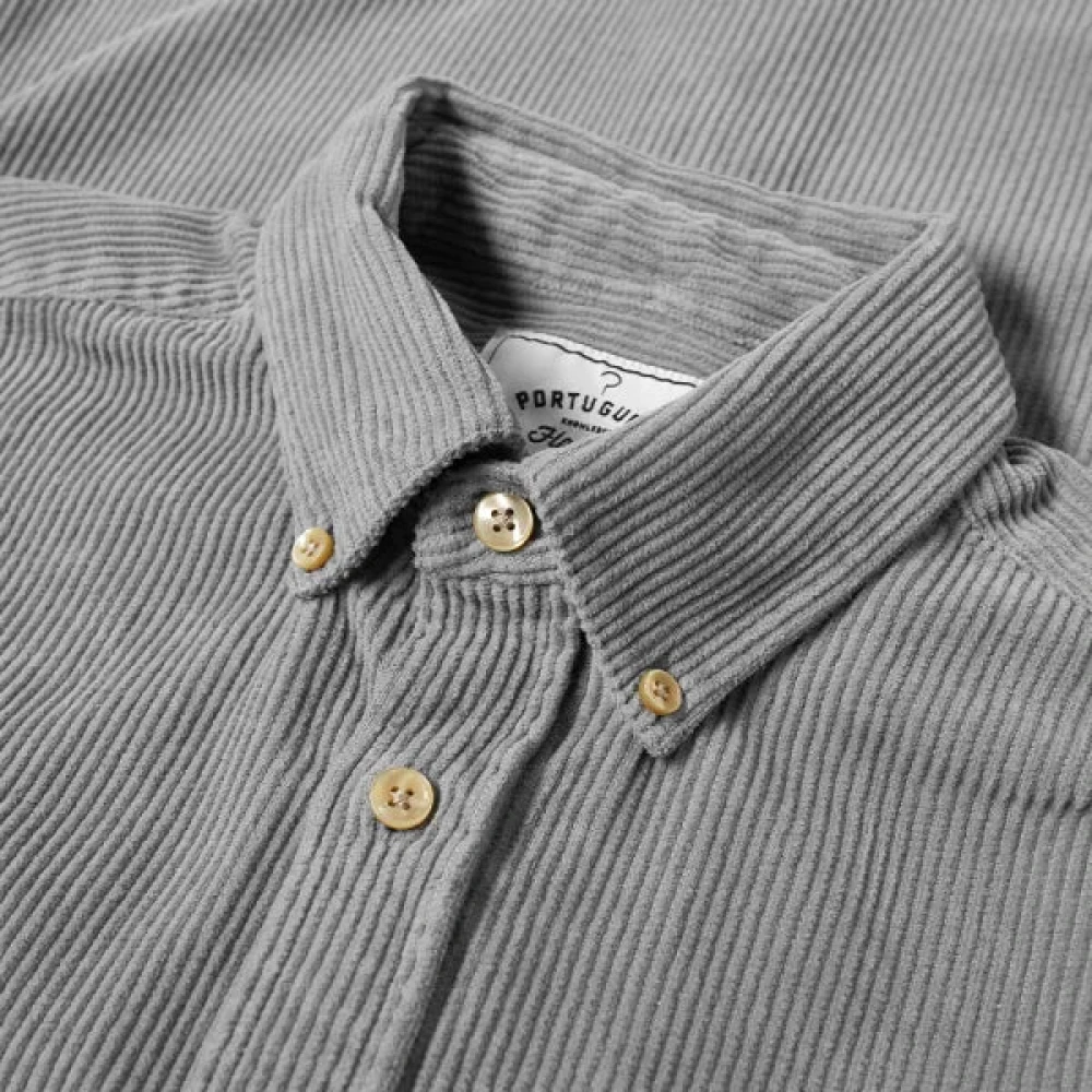 Portuguese Flannel Lichtgrijze Corduroy Overhemd Gray Heren
