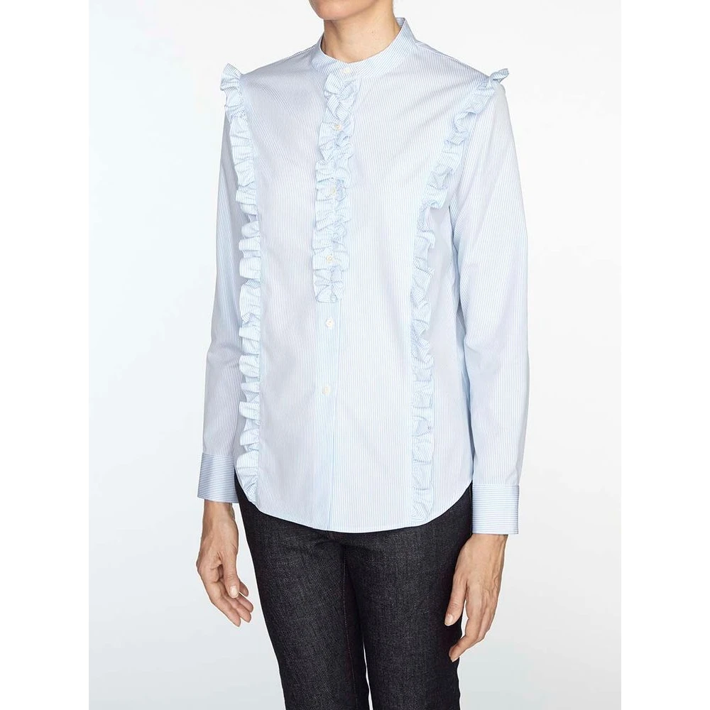 Ines De La Fressange Paris Prairy blauw katoenen overhemd Blue Dames