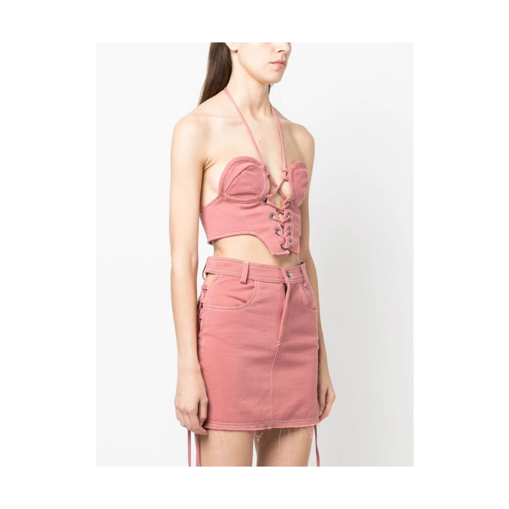 Julfer Roze Korsetstijl Katoenen Top Pink Dames