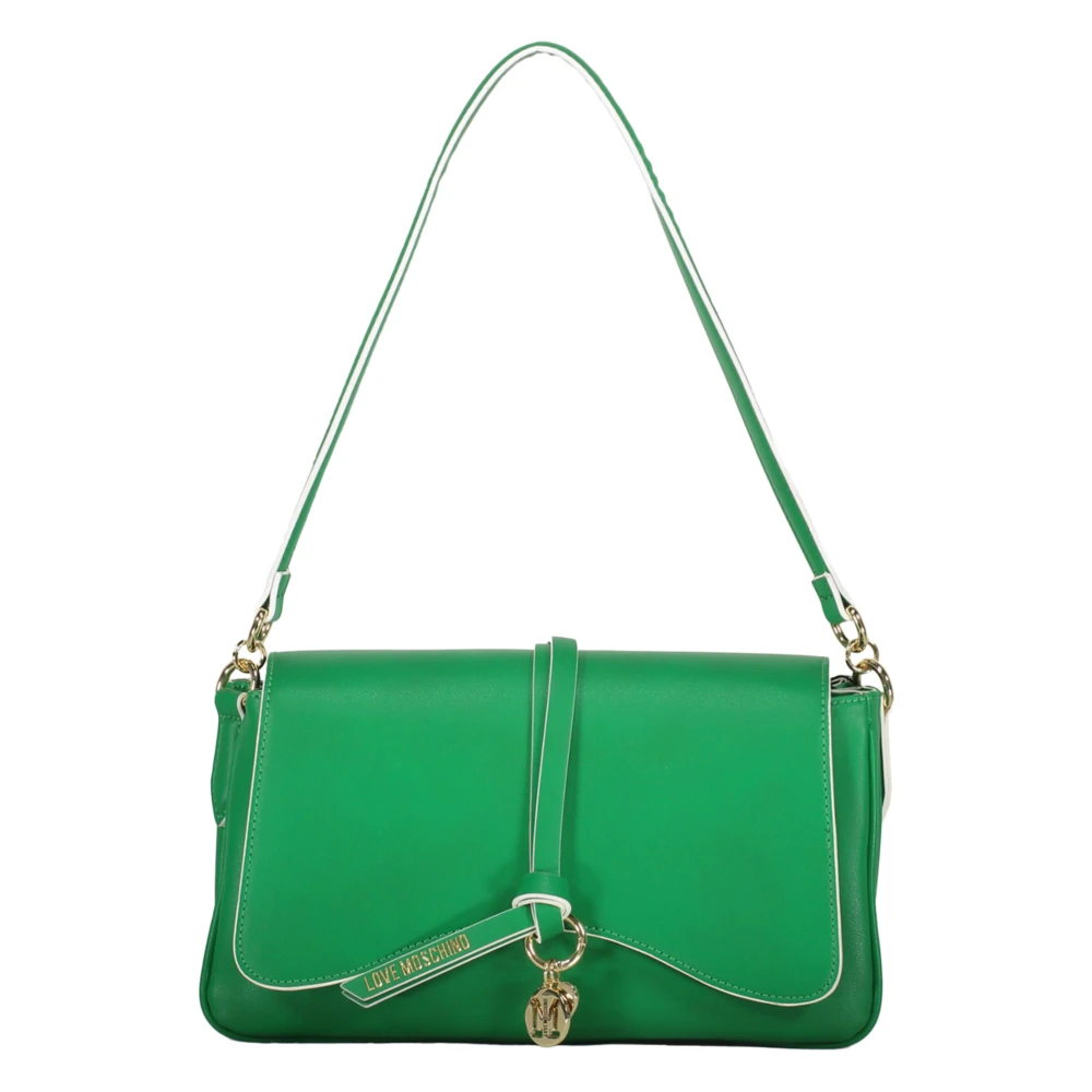 Love Moschino Schoudertas met klep- en drukknoopsluiting Green Dames