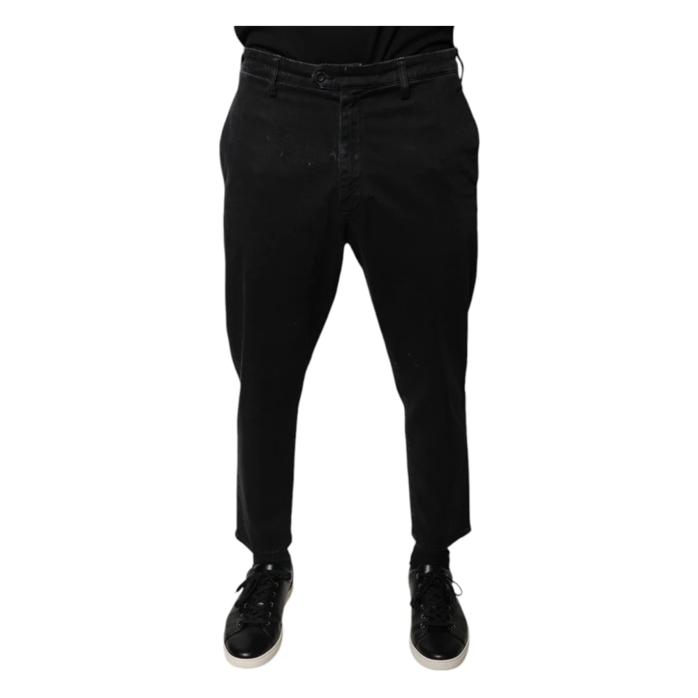 Dolce & Gabbana Men's Black Cropped Denim Jeans