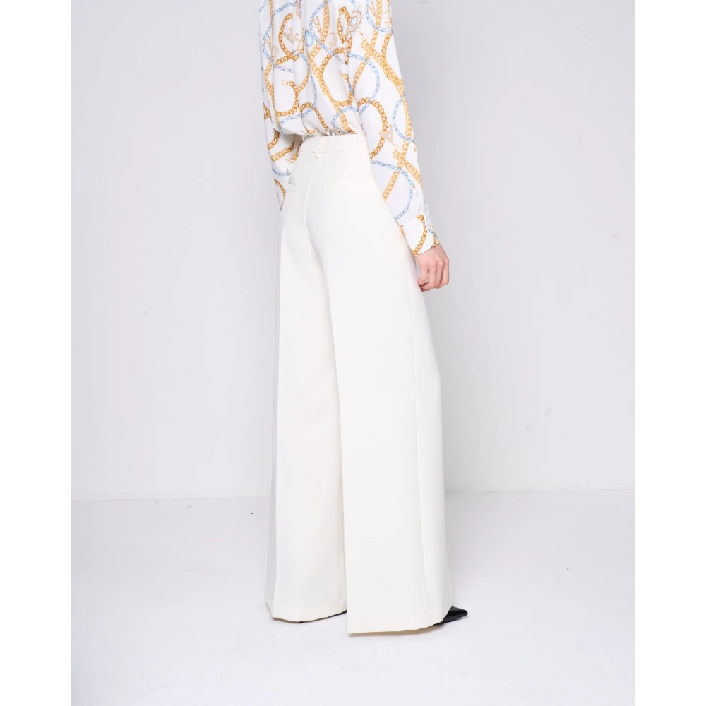 Silvian Heach Wijde Rechte Pijp Broek met Riem White Dames