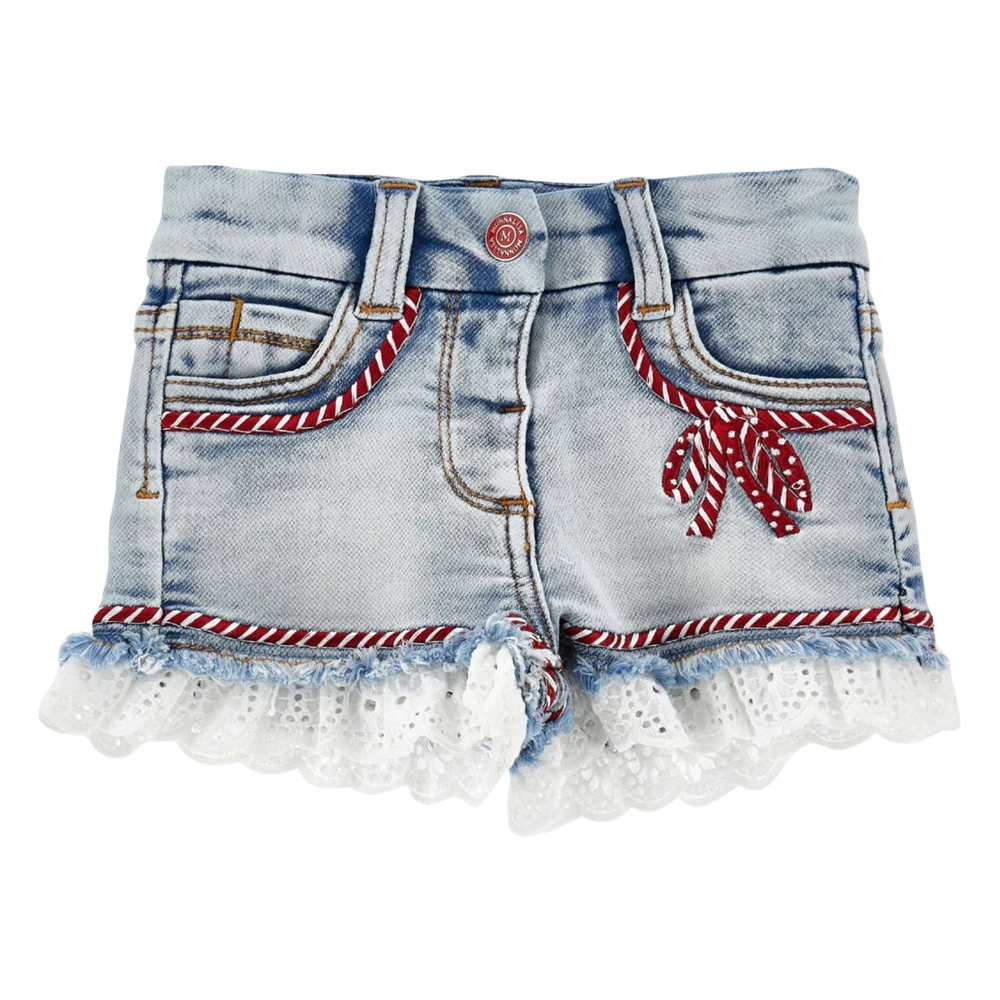 Monnalisa Girls Blue Shorts, 2 Y, Denim Shorts Ss2025
