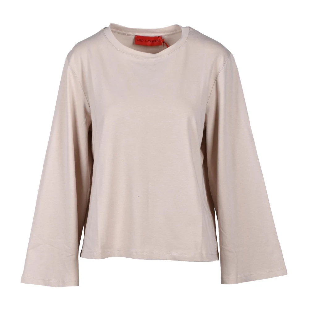 Wild Cashmere Zachte Katoenen T-shirt Beige Dames