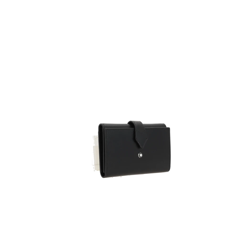 Montblanc Zwarte leren creditcardhouder Black Heren