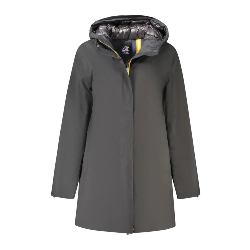 K-way Zwarte Polyester Rits Jas Mantel Gray Dames