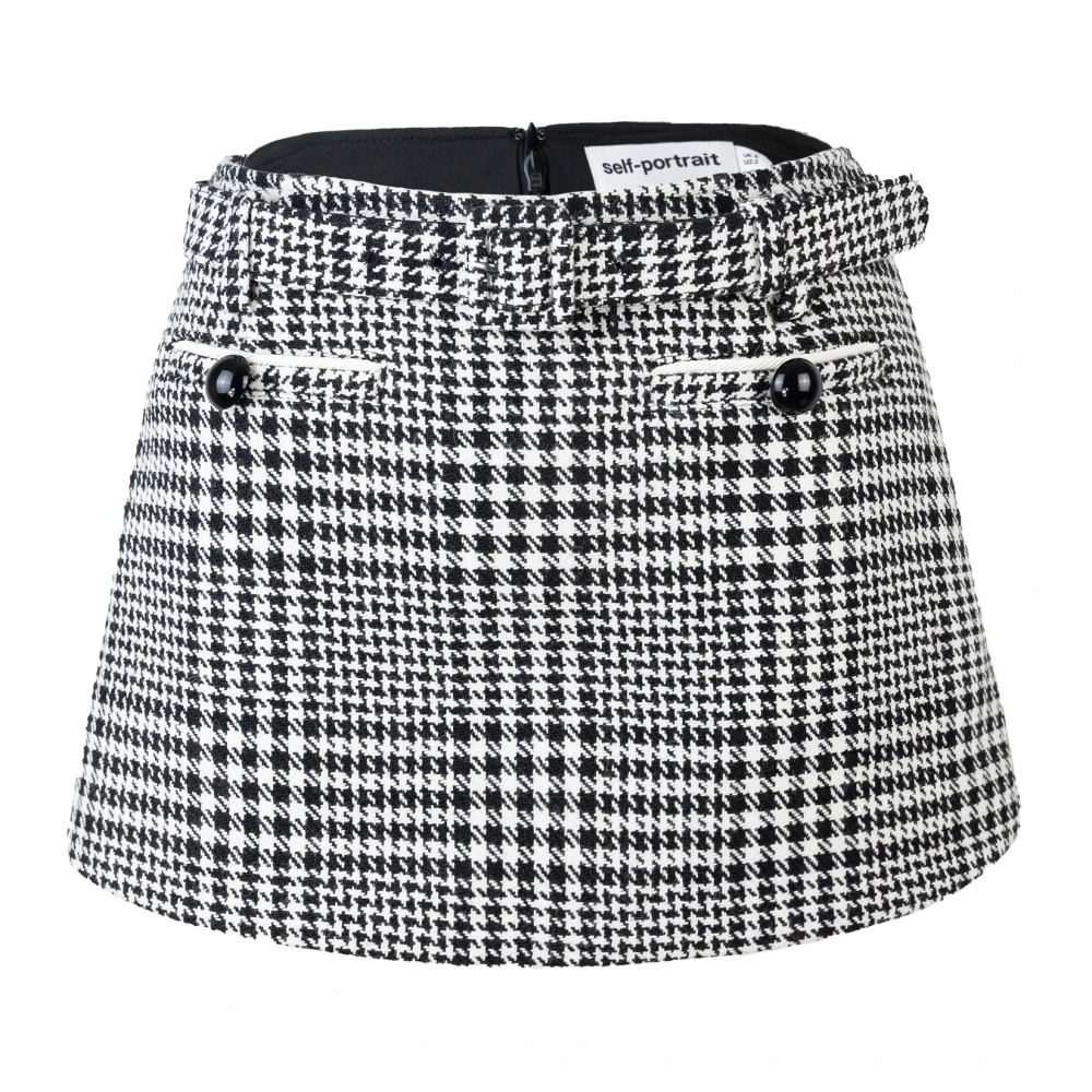 Self Portrait Women's Black Wool Blend Skirt