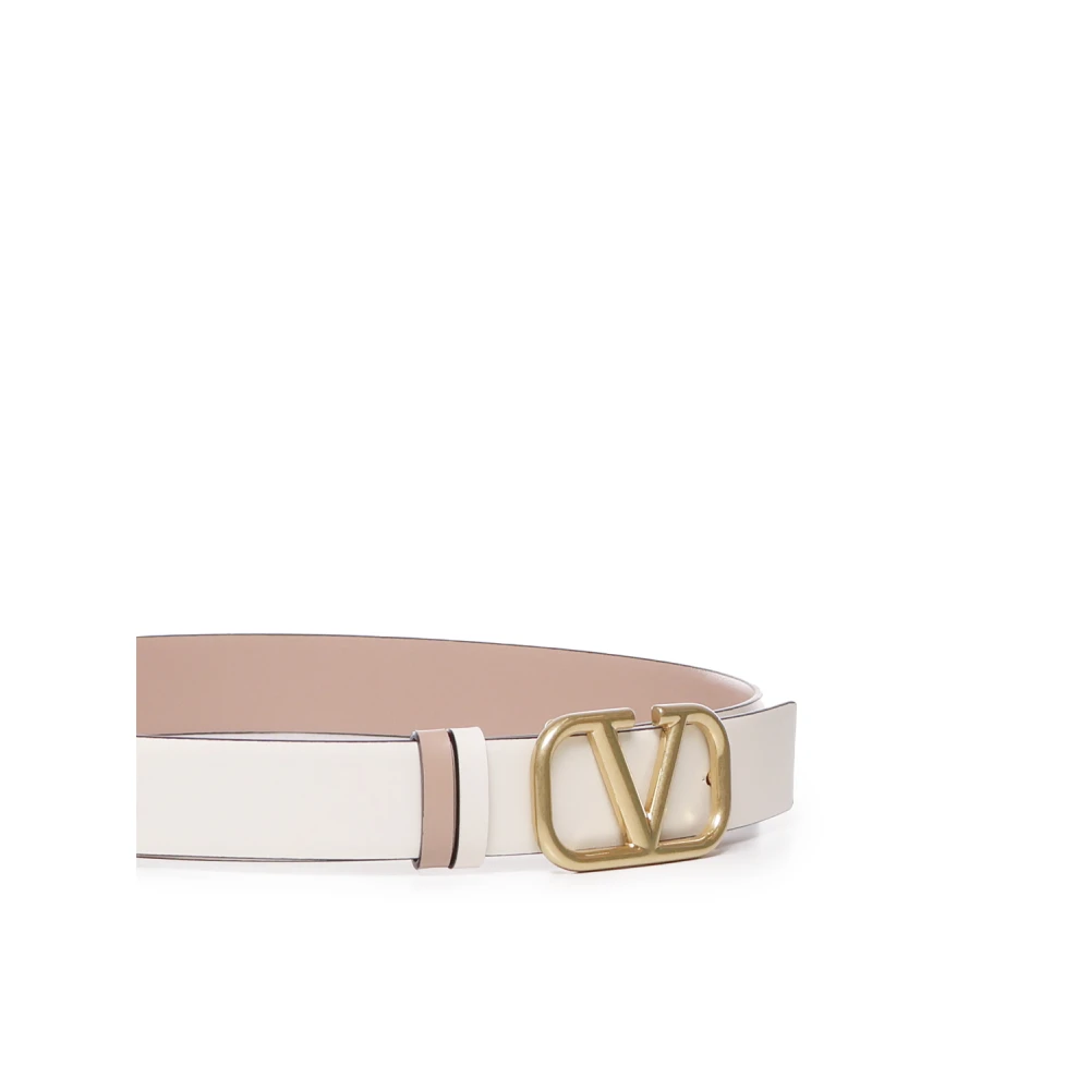 Valentino Garavani Wit Vlogo Signature Riem Ivoor Kalfsleer White Dames