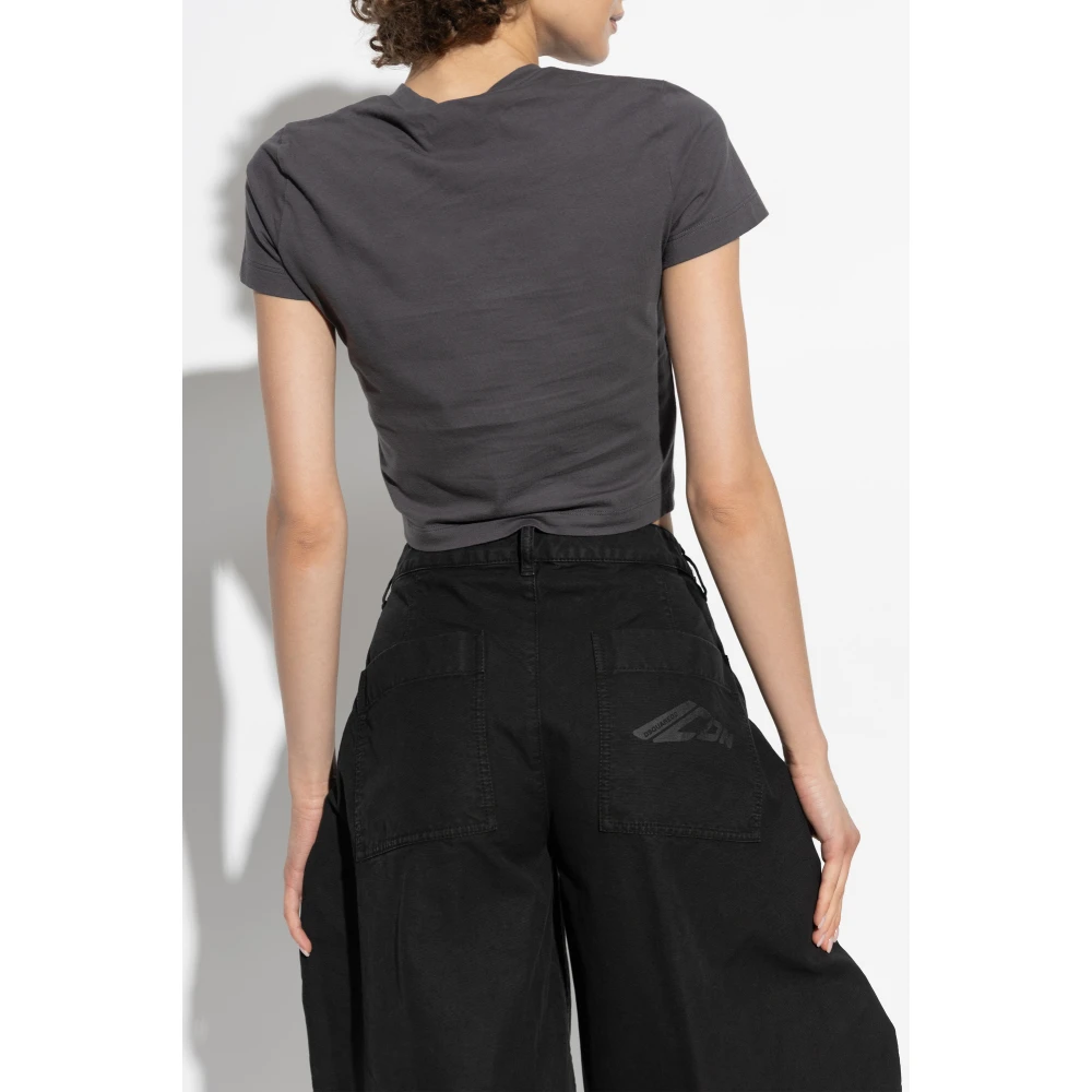Dsquared2 T-shirt met logo Gray Dames
