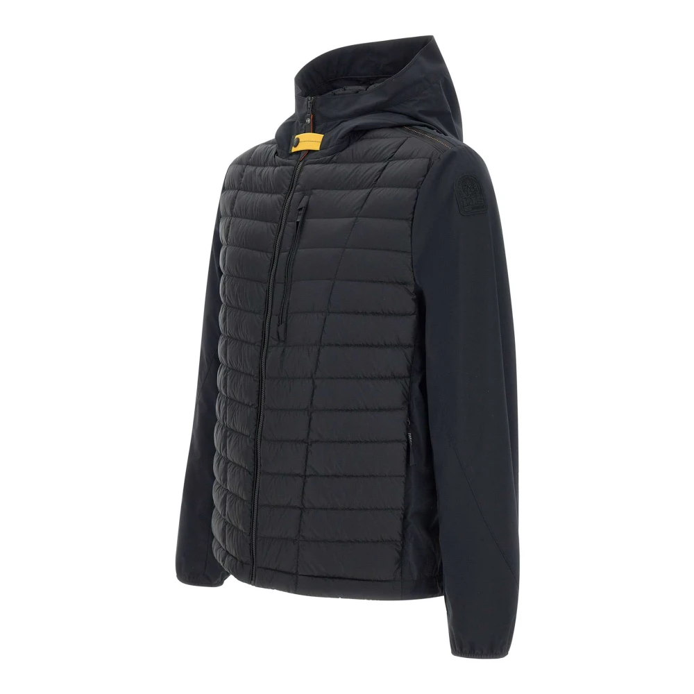 Parajumpers Zwarte Donsjas Capuchon Rits Zakken Black Heren
