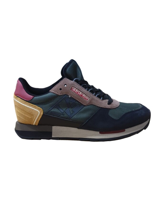 sneakers-basse-en-cuir-tissu-vert