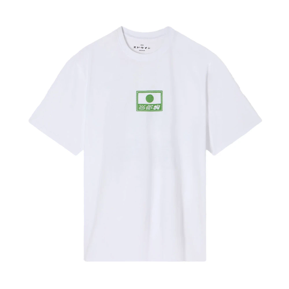 Edwin Witte T-shirt met bedrukt logo en korte mouwen White Heren