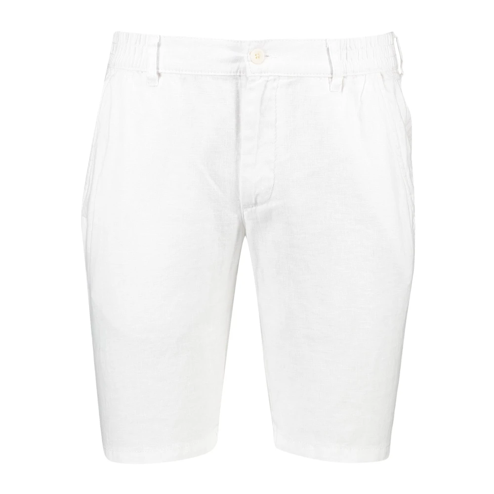 BRAX Regular fit linnen bermuda met elastische band model 'BALU'